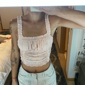 Forever 21 lace pink crop top